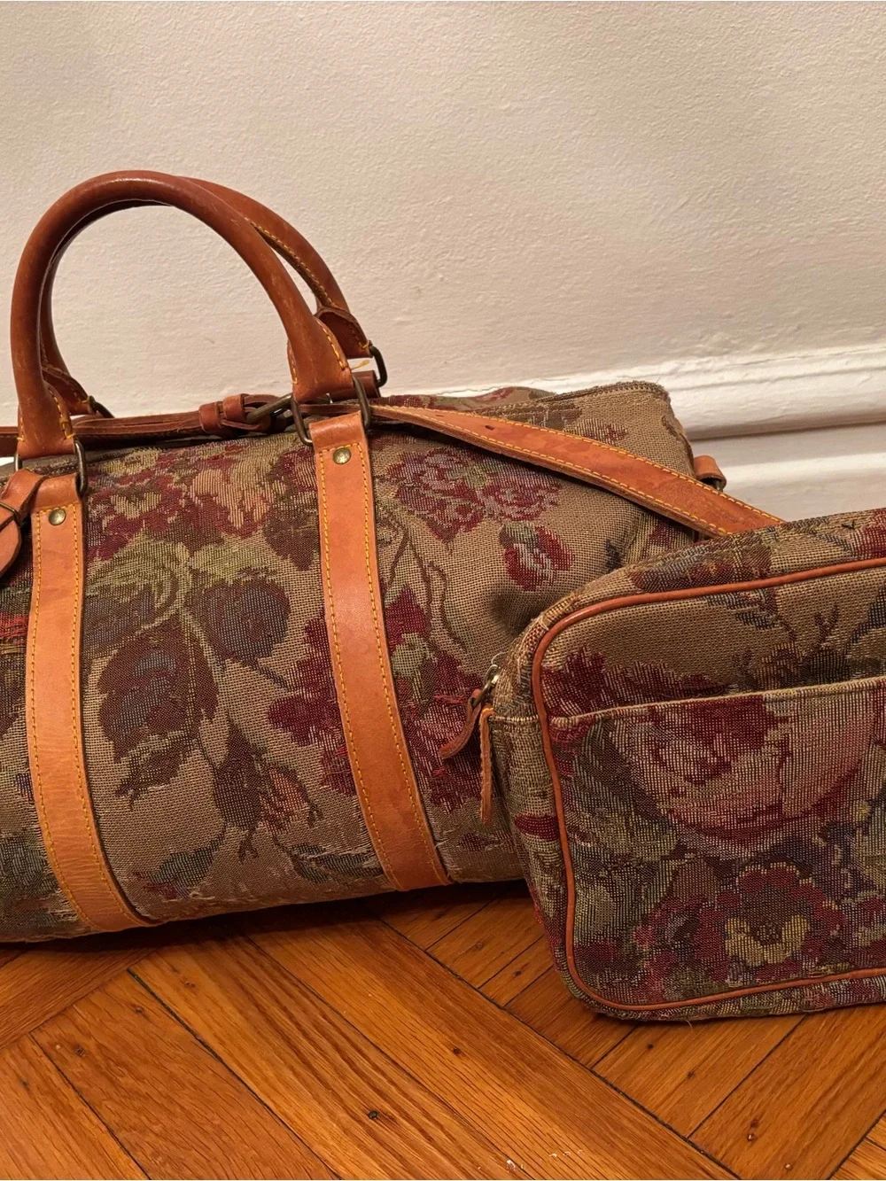 Vintage 1990s Ralph Lauren Weekender Tapestry Duffle Bag - Old Money Aesthetic